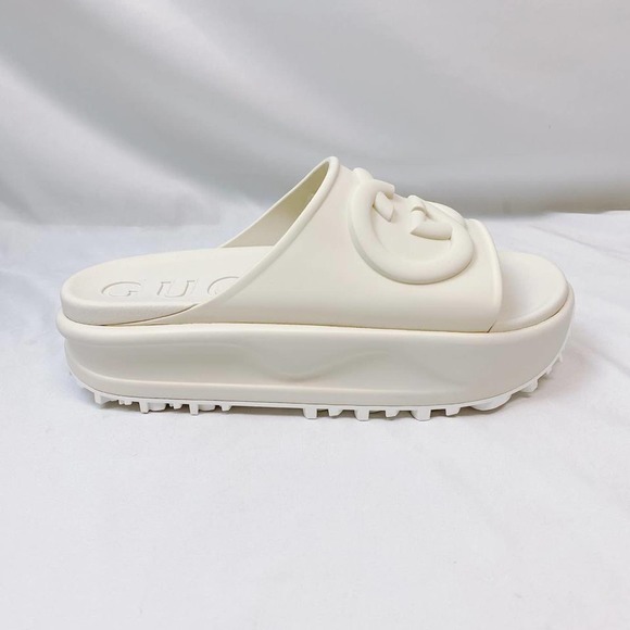 GUCCI Miami GG logo rubber platform slides sandals - Picture 8 of 9
